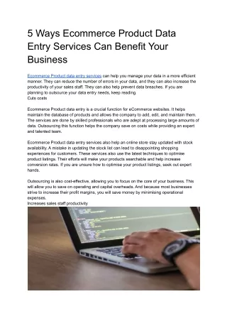 Ecommerce Product Data Entry Services (PDF)