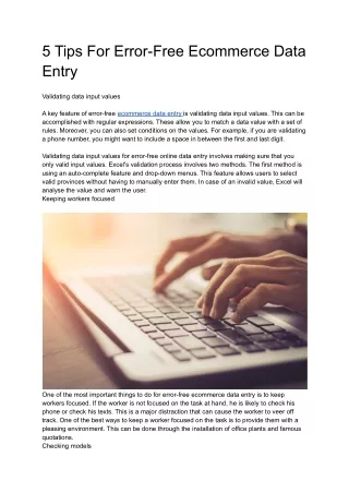 5 tips for error free ecommerce data entry