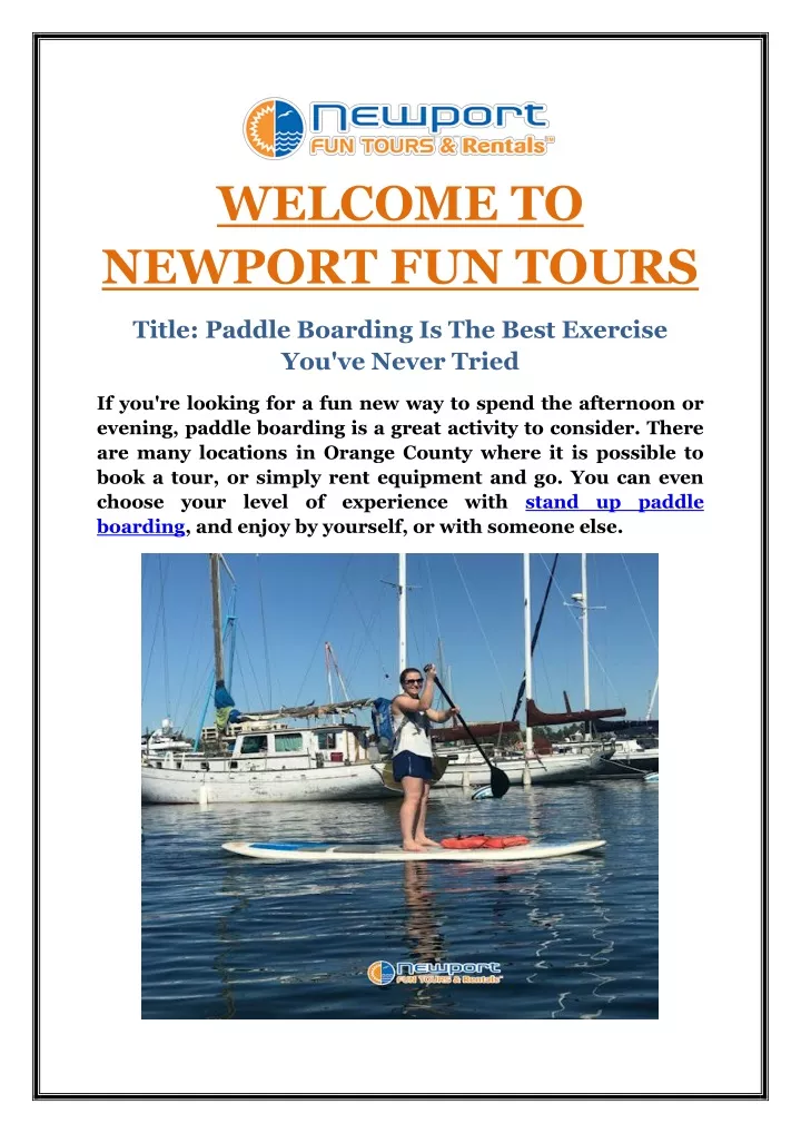 welcome to newport fun tours