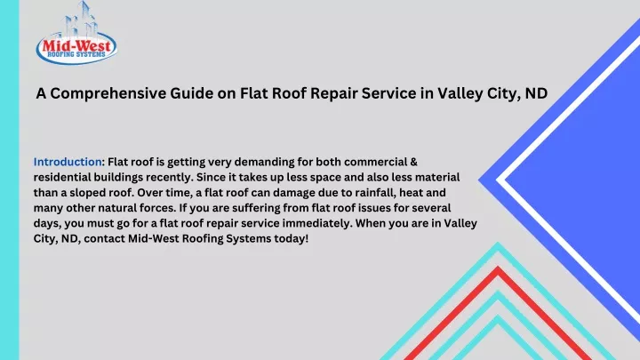 a comprehensive guide on flat roof repair service