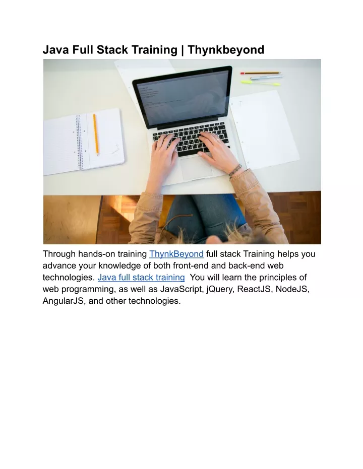 java full stack training thynkbeyond
