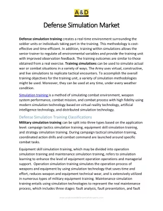 Defense Simulation Market