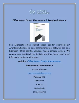 Office Kopen Zonder Abonnement | Avantixsolutions.nl