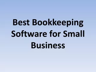 best bookkeeping software for small business