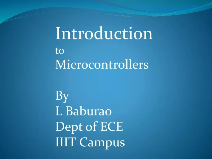 introduction to microcontrollers by l baburao