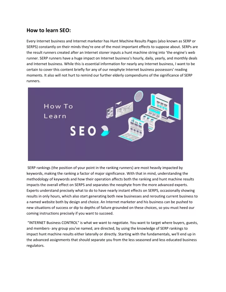 how to learn seo