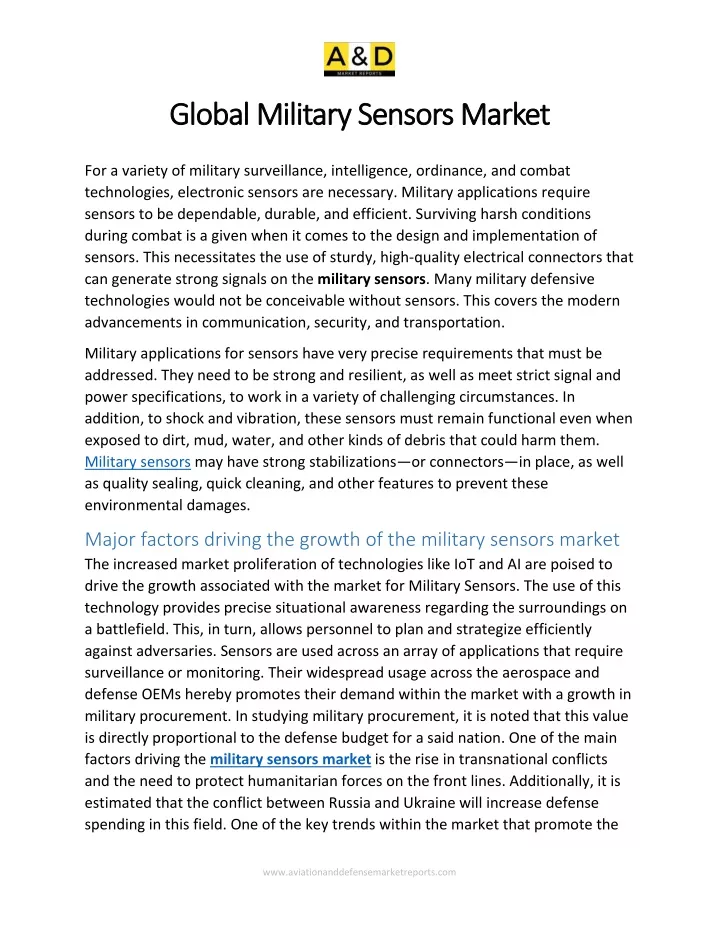 global military sensors market global military