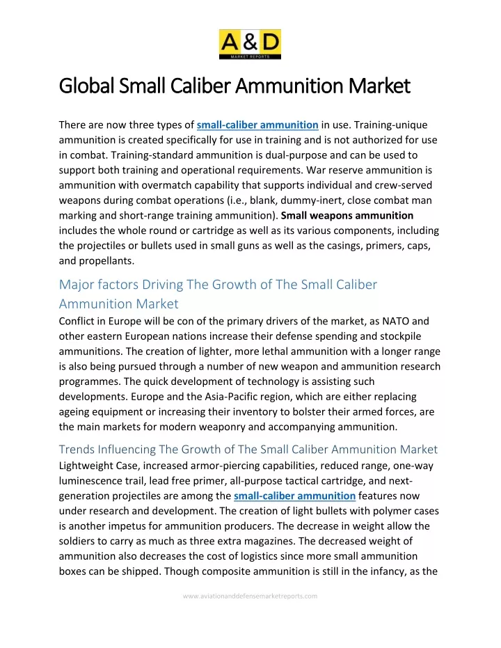 global small caliber ammunition market global