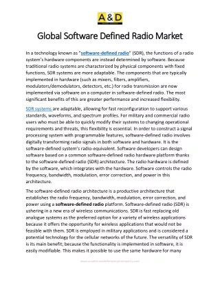 Global Software Defined Radio Market Size Report