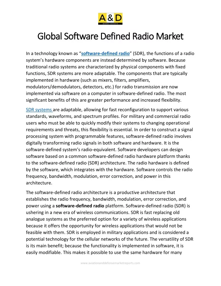 global software defined rad global software