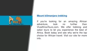 Mount Kilimanjaro Trekking   Vivaafricatours.com