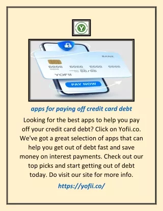 Apps For Paying Off Credit Card Debt | Yofii.co