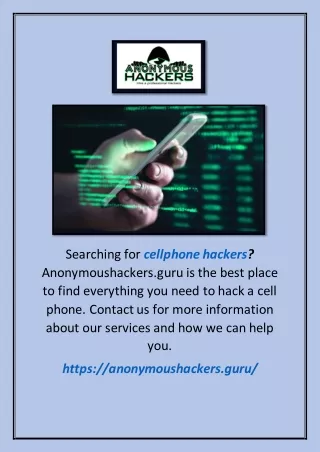 Cellphone Hacker | Anonymoushackers.guru
