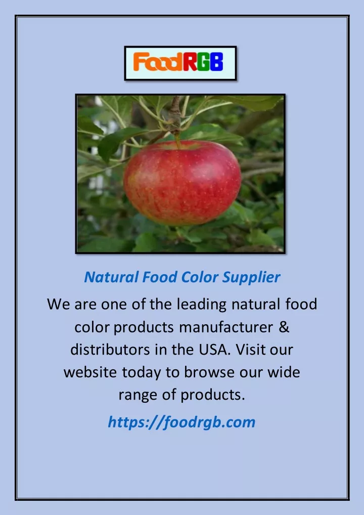 natural food color supplier