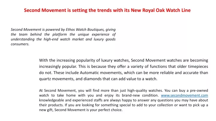 second movement is setting the trends with