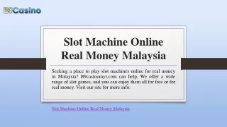 Slot Machine Online Real Money Malaysia | B9casinomyr.com