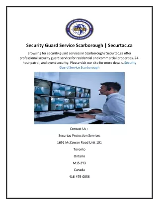 Security Guard Service Scarborough  Securtac.ca