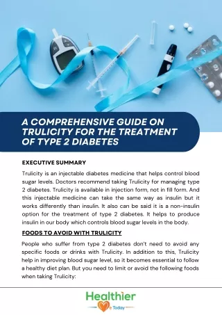 A Comprehensive Guide on Trulicity for the Treatment of Type 2 Diabetes