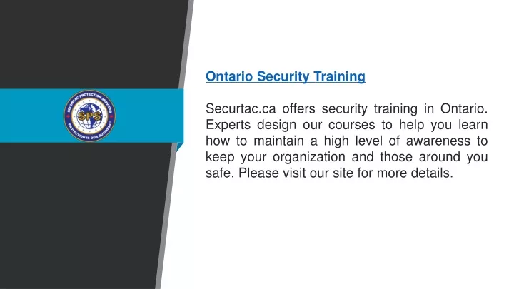 ontario security training securtac ca offers
