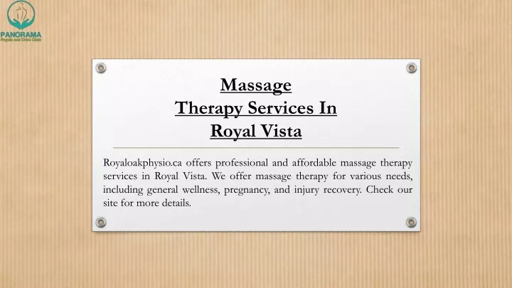massage therapy services in royal vista
