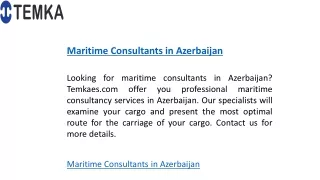 Maritime Consultants in Azerbaijan  Temkaes.com