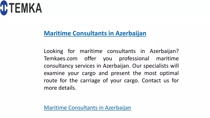 maritime consultants in azerbaijan