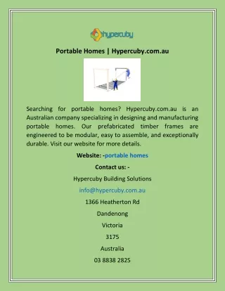 Portable Homes | Hypercuby.com.au