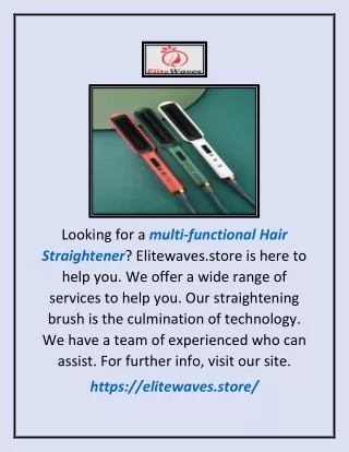 Multi-functional Hair Straightener | Elitewaves.store