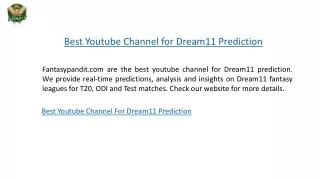 Best Youtube Channel for Dream11 Prediction  Fantasypandit.com