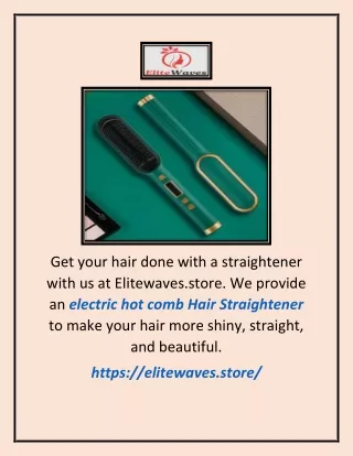 Electric Hot Comb Hair Straightener | Elitewaves.store