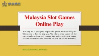 malaysia slot games online play