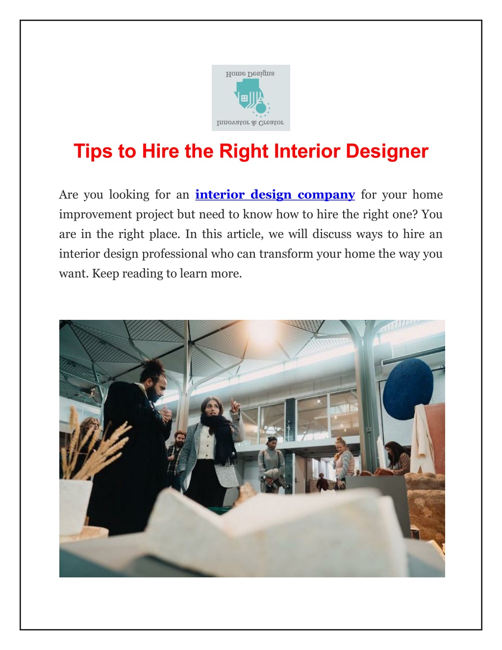 PPT - Tips to Hire the Right Interior Designer PowerPoint Presentation ...