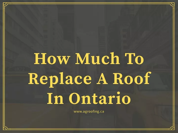 how much to replace a roof in ontario