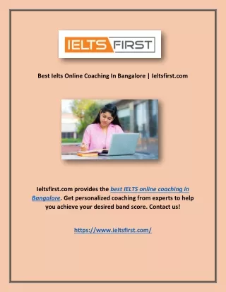 Best Ielts Online Coaching In Bangalore | Ieltsfirst.com