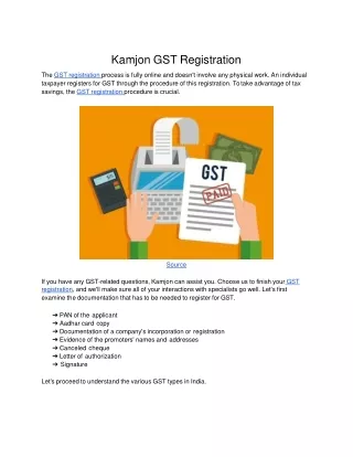 kamjon gst registration the g st registration