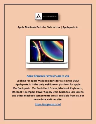 Apple Macbook Parts for Sale in Usa | Appleparts.io