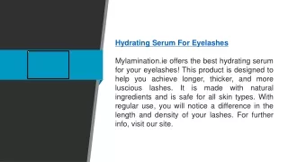hydrating serum for eyelashes mylamination