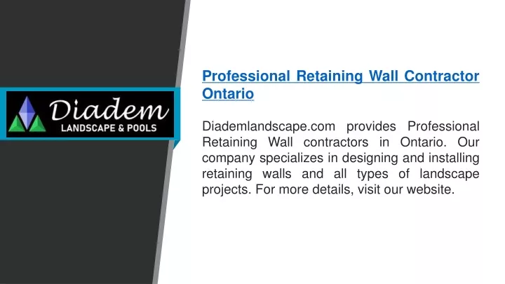 professional retaining wall contractor ontario