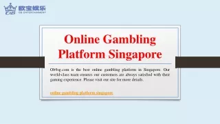 Online Gambling Platform Singapore | Ob9sg.com