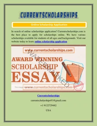 Online Scholarship Application  Currentscholarships