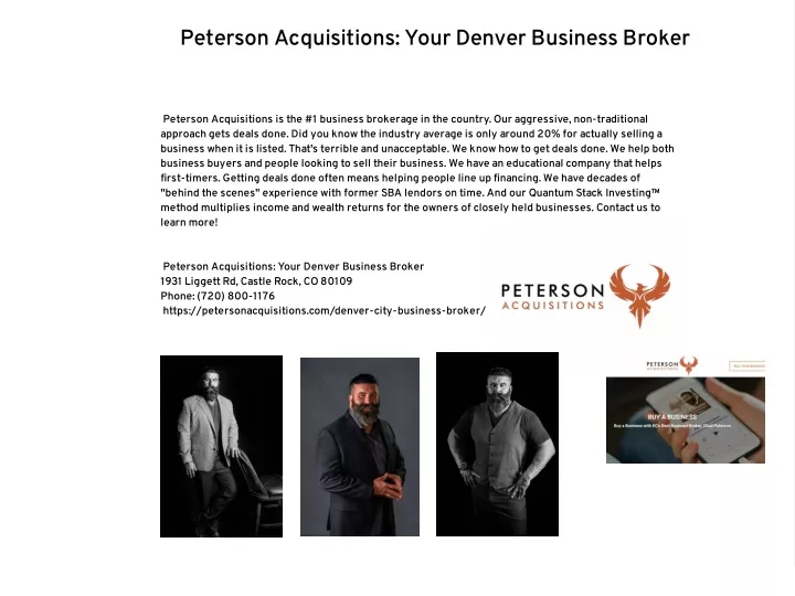 peterson acquisitions your denver business broker