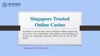 Singapore Trusted Online Casino | Ob9sg.com