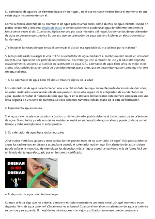 Principales senales de que es hora de cambiar el boiler