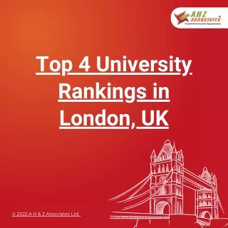 Top 4 University Rankings in London, UK