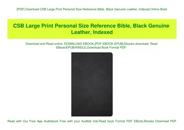 pdf download csb large print personal size