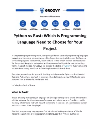 python vs rust which is programming language need