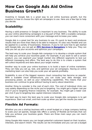 how can google ads aid online business growth