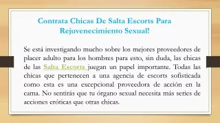Contrata Chicas De Salta Escorts Para Rejuvenecimiento Sexual!