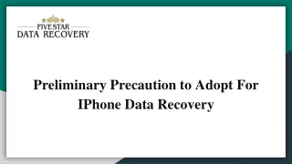 preliminary precaution to adopt for iphone data recovery