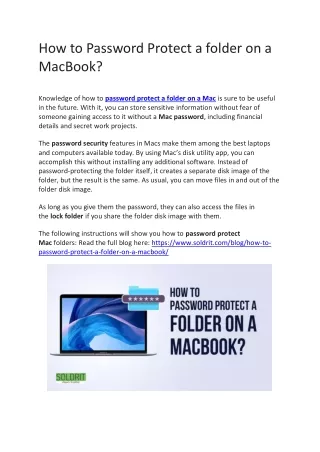 how to password protect a folder on a macbook